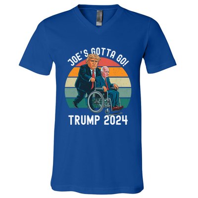 JoeS Gotta Go Trump 2024 Stand With Trump Felon 24 Funny Gift V-Neck T-Shirt