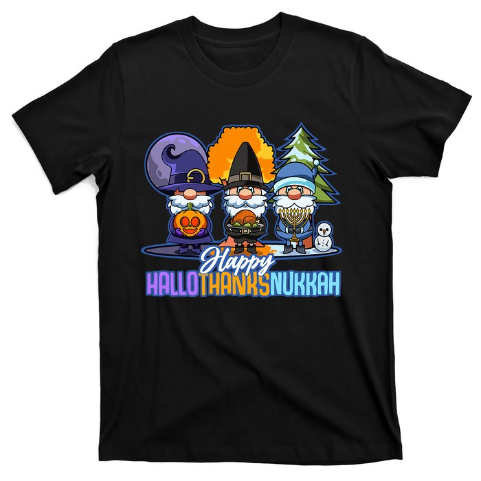 Jew Gnomes Halloween Thanksgiving Hanukkah HalloThanksNukkah T-Shirt