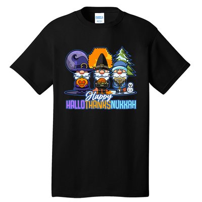 Jew Gnomes Halloween Thanksgiving Hanukkah HalloThanksNukkah Tall T-Shirt