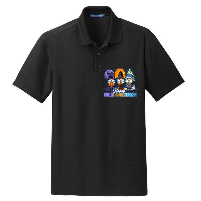 Jew Gnomes Halloween Thanksgiving Hanukkah HalloThanksNukkah Dry Zone Grid Polo