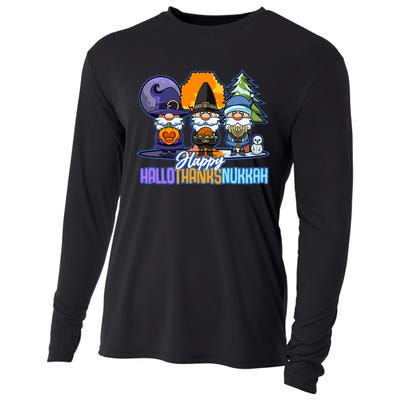 Jew Gnomes Halloween Thanksgiving Hanukkah HalloThanksNukkah Cooling Performance Long Sleeve Crew