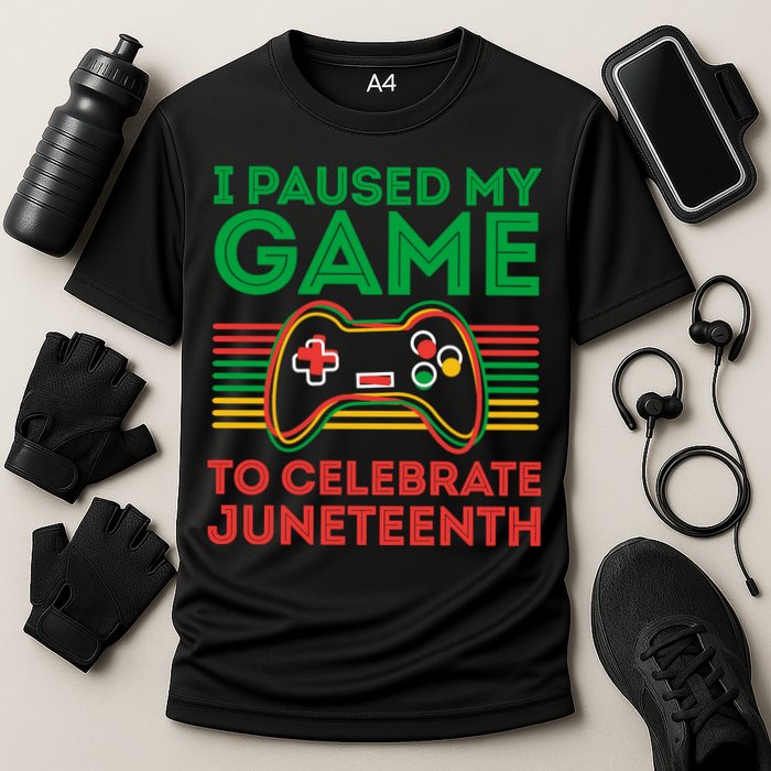 Juneteenth Gamer I Paused My Game To Celebrate Juneteenth Cooling Performance Crew T-Shirt