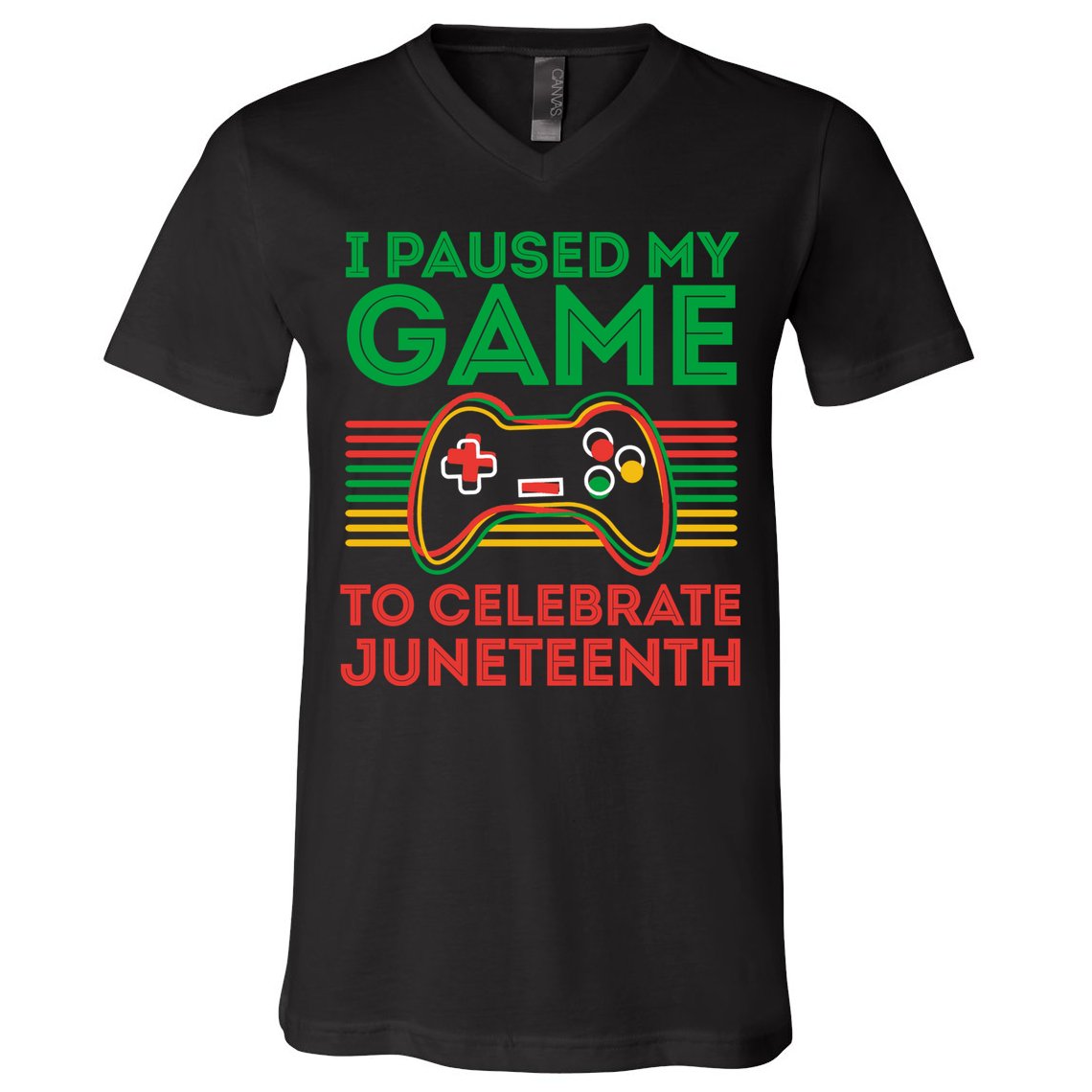 Juneteenth Gamer I Paused My Game To Celebrate Juneteenth V-Neck T-Shirt