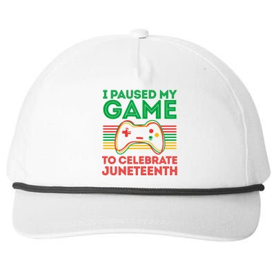 Juneteenth Gamer I Paused My Game To Celebrate Juneteenth Snapback Five-Panel Rope Hat