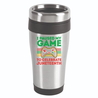 Juneteenth Gamer I Paused My Game To Celebrate Juneteenth 16oz Travel Tumbler