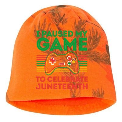 Juneteenth Gamer I Paused My Game To Celebrate Juneteenth Kati - Camo Knit Beanie