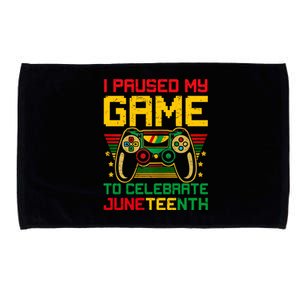 Juneteenth Gamer I Paused My Game To Celebrate Juneteeth Gift Microfiber Hand Towel