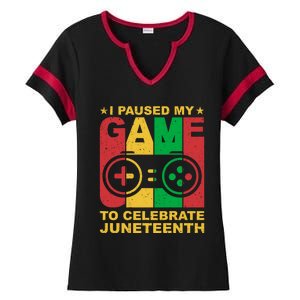 Juneteenth Gamer I Paused My Game To Celebrate Juneteeth Gift Ladies Halftime Notch Neck Tee