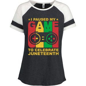 Juneteenth Gamer I Paused My Game To Celebrate Juneteeth Gift Enza Ladies Jersey Colorblock Tee