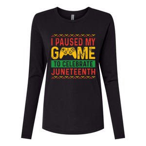 Juneteenth Gamer I Pause My Game To Celebrate Juneteeth Womens Cotton Relaxed Long Sleeve T-Shirt