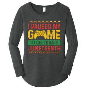 Juneteenth Gamer I Pause My Game To Celebrate Juneteeth Women's Perfect Tri Tunic Long Sleeve Shirt