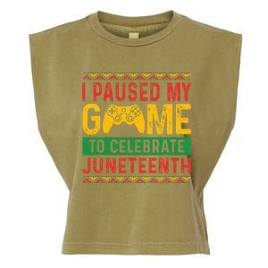 Juneteenth Gamer I Pause My Game To Celebrate Juneteeth Garment-Dyed Women's Muscle Tee