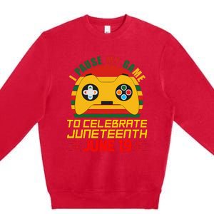 Juneteenth Gamer I Paused My Game To Celebrate Juneteeth Premium Crewneck Sweatshirt