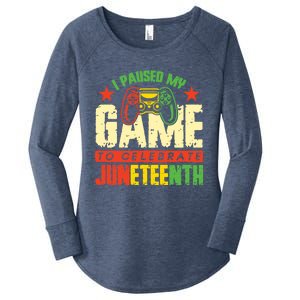 Juneteenth Gamer I Paused My Game To Celebrate Juneteenth Gift Women's Perfect Tri Tunic Long Sleeve Shirt