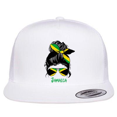 Jamaican Girl Jamaica Girl Jamaica Woman Flag Flat Bill Trucker Hat