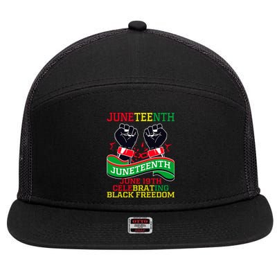 Juneteenth Gift Juneteenth Independence Day, Juneteenth Celebrating Black Freedo 7 Panel Mesh Trucker Snapback Hat