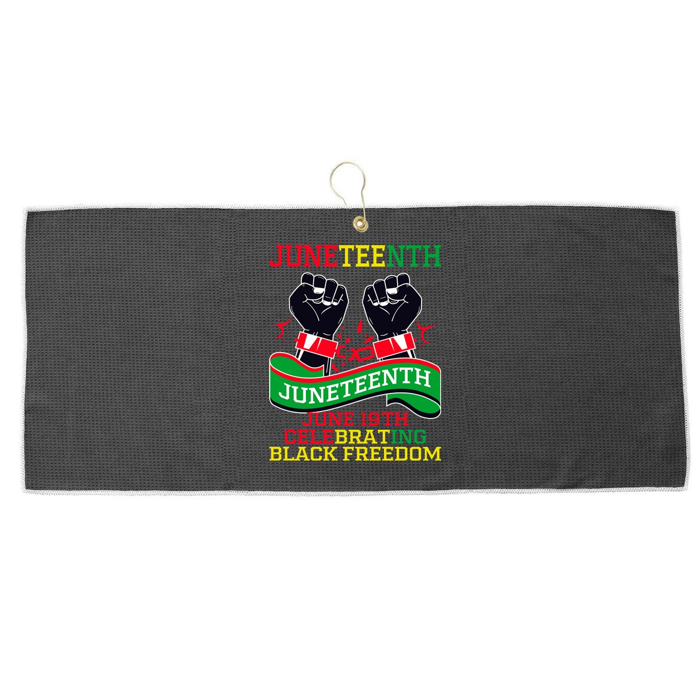 Juneteenth Gift Juneteenth Independence Day, Juneteenth Celebrating Black Freedo Large Microfiber Waffle Golf Towel