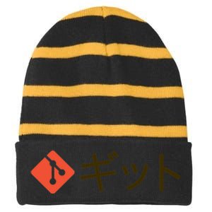 Japanese Git Striped Beanie with Solid Band