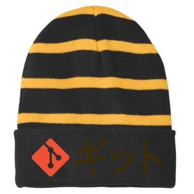 Japanese Git Striped Beanie with Solid Band