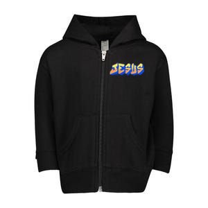 Jesus Graffiti Logo Toddler Zip Fleece Hoodie