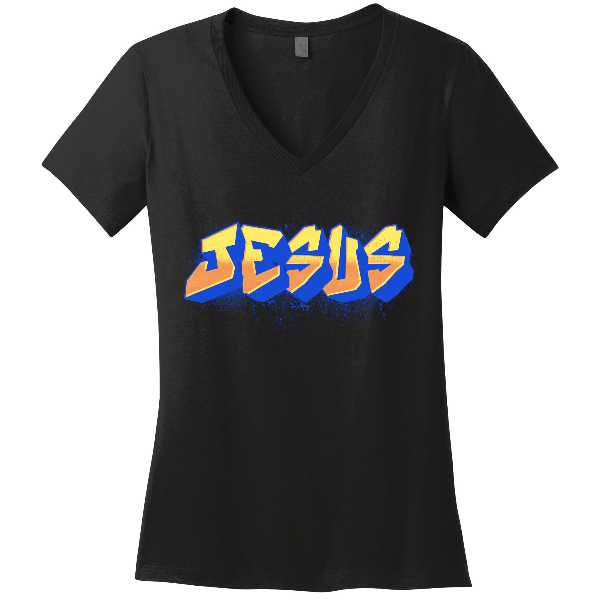 Jesus Graffiti Logo Women's V-Neck T-Shirt