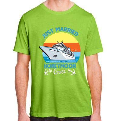 Just Got Married Honeymoon Cruise Couple Matching Gift Adult ChromaSoft Performance T-Shirt