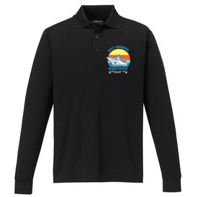 Just Got Married Honeymoon Cruise Couple Matching Gift Performance Long Sleeve Polo