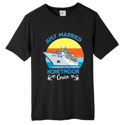 Just Got Married Honeymoon Cruise Couple Matching Gift Tall Fusion ChromaSoft Performance T-Shirt