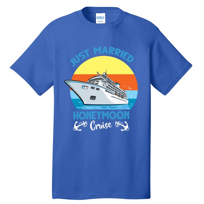 Just Got Married Honeymoon Cruise Couple Matching Gift Tall T-Shirt