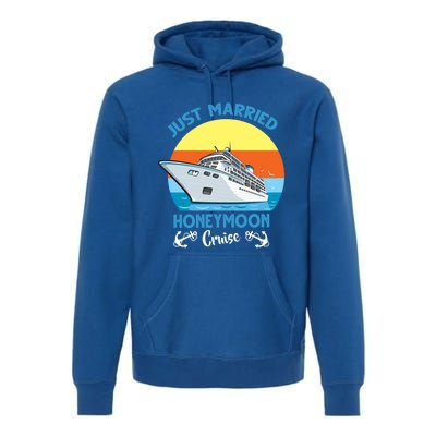 Just Got Married Honeymoon Cruise Couple Matching Gift Premium Hoodie