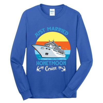 Just Got Married Honeymoon Cruise Couple Matching Gift Tall Long Sleeve T-Shirt