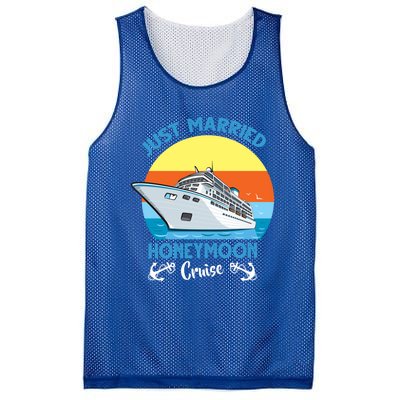 Just Got Married Honeymoon Cruise Couple Matching Gift Mesh Reversible Basketball Jersey Tank