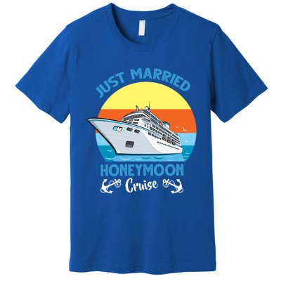 Just Got Married Honeymoon Cruise Couple Matching Gift Premium T-Shirt