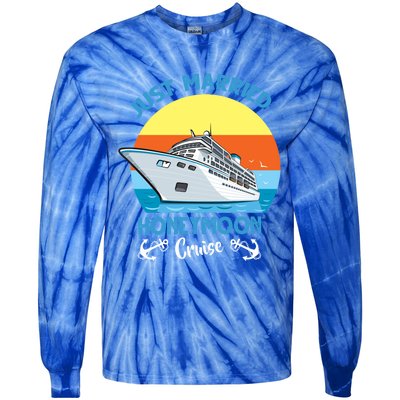 Just Got Married Honeymoon Cruise Couple Matching Gift Tie-Dye Long Sleeve Shirt