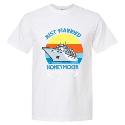 Just Got Married Honeymoon Cruise Couple Matching Gift Garment-Dyed Heavyweight T-Shirt