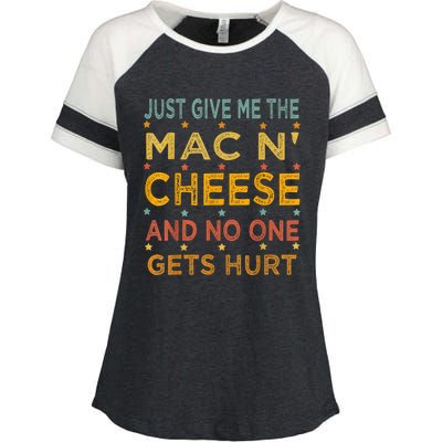 Just Give Me The Mac And Cheese Thanksgiving Christmas Funny Enza Ladies Jersey Colorblock Tee