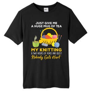 Just Give Me A Huge Mug Of Tea My Knitting Tall Fusion ChromaSoft Performance T-Shirt