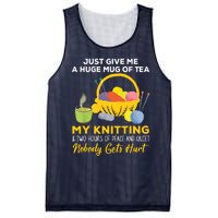 Just Give Me A Huge Mug Of Tea My Knitting Mesh Reversible Basketball Jersey Tank