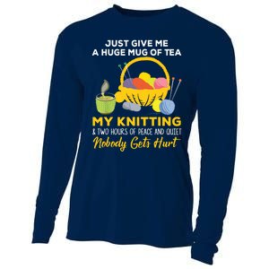 Just Give Me A Huge Mug Of Tea My Knitting Cooling Performance Long Sleeve Crew