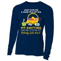 Just Give Me A Huge Mug Of Tea My Knitting Cooling Performance Long Sleeve Crew