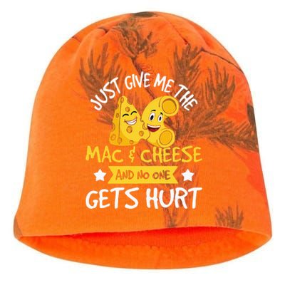 Just Give Me The Mac & Cheese Macaroni Cheesy Noodle Lover Kati - Camo Knit Beanie