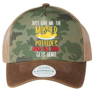 Just Give Me The Mashed Potatoes Funny Thanksgiving Xmas Legacy Tie Dye Trucker Hat