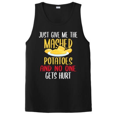 Just Give Me The Mashed Potatoes Funny Thanksgiving Xmas PosiCharge Competitor Tank