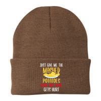 Just Give Me The Mashed Potatoes Funny Thanksgiving Xmas Knit Cap Winter Beanie