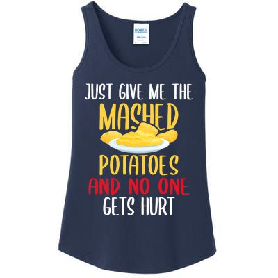 Just Give Me The Mashed Potatoes Funny Thanksgiving Xmas Ladies Essential Tank