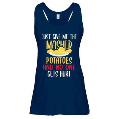 Just Give Me The Mashed Potatoes Funny Thanksgiving Xmas Ladies Essential Flowy Tank