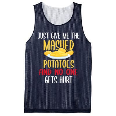 Just Give Me The Mashed Potatoes Funny Thanksgiving Xmas Mesh Reversible Basketball Jersey Tank