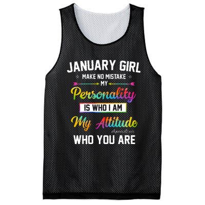 January Girl Makes No Mistake Birthday For January Girl Mesh Reversible Basketball Jersey Tank