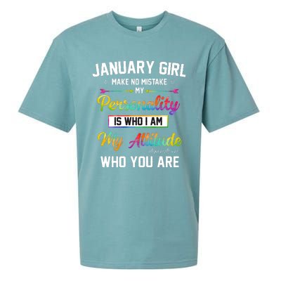 January Girl Makes No Mistake Birthday For January Girl Sueded Cloud Jersey T-Shirt