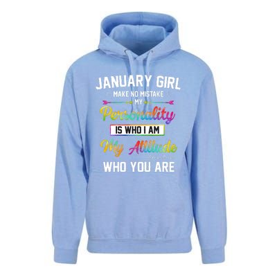 January Girl Makes No Mistake Birthday For January Girl Unisex Surf Hoodie